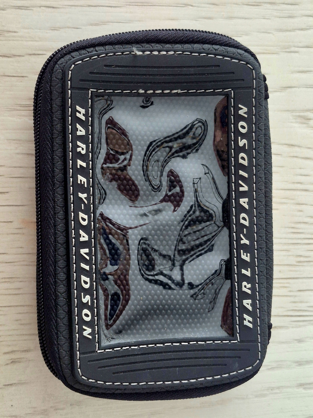 Harley-Davidson Audio Music Tank Pouch Black Zippered Motorcycle Storage Bag